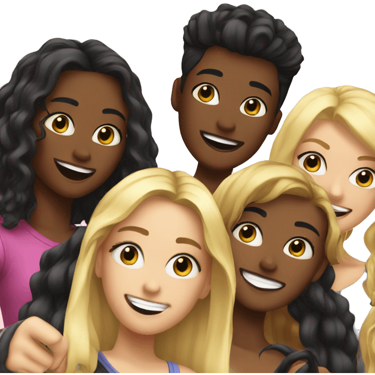 group selfie with blonde girls emoji