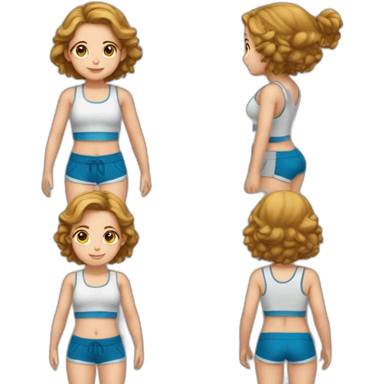 upperbody female young child girl light skin athletic midriff cute adorable sweet emoji