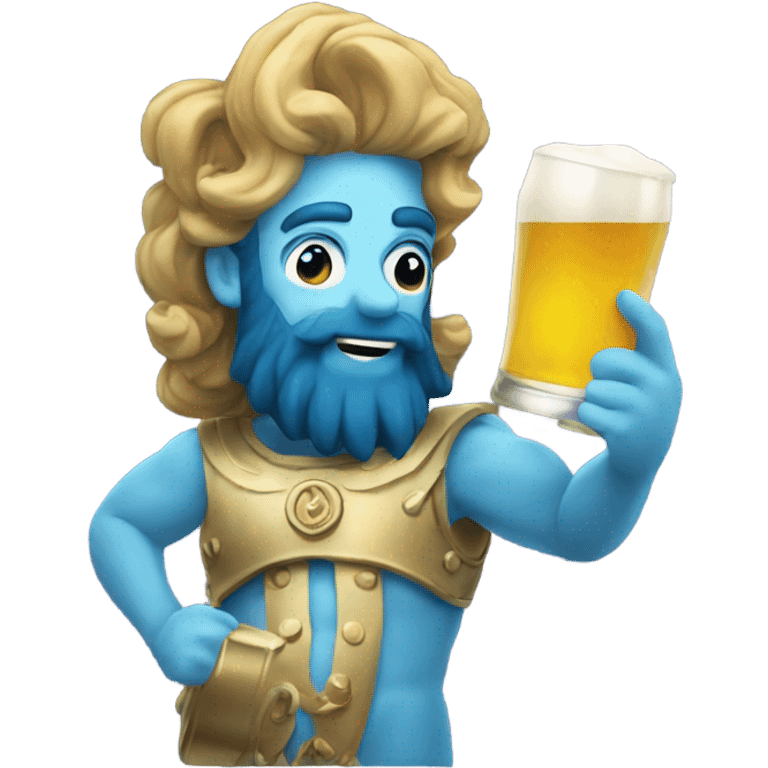 Neptune holding a beer emoji