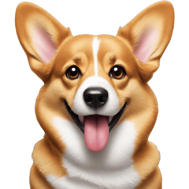 Corgi sticking out tongue emoji