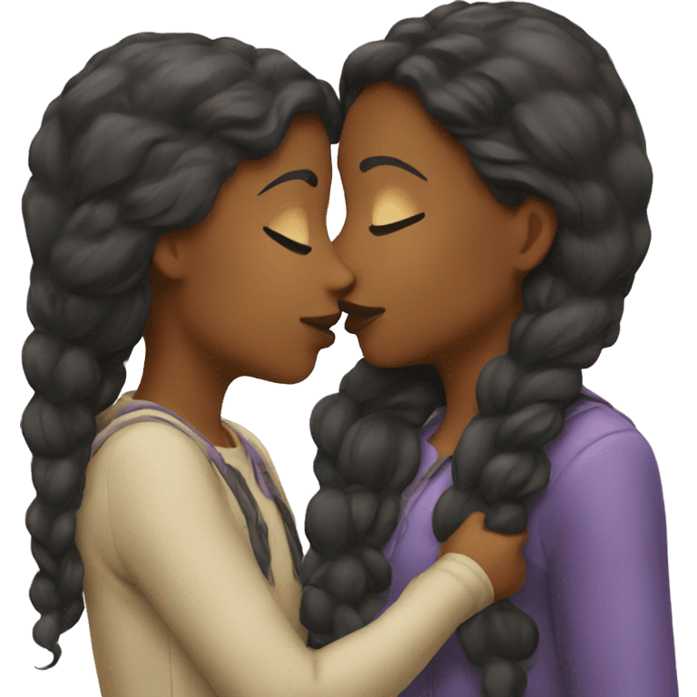 two girls kissing emoji