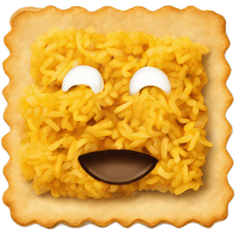 Fried rice on crackers emoji