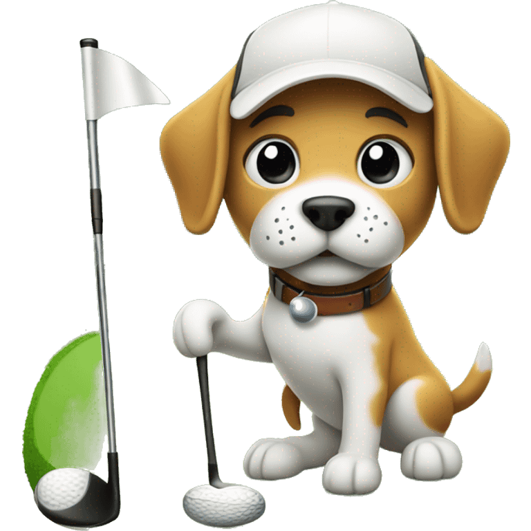 dog playing golf emoji