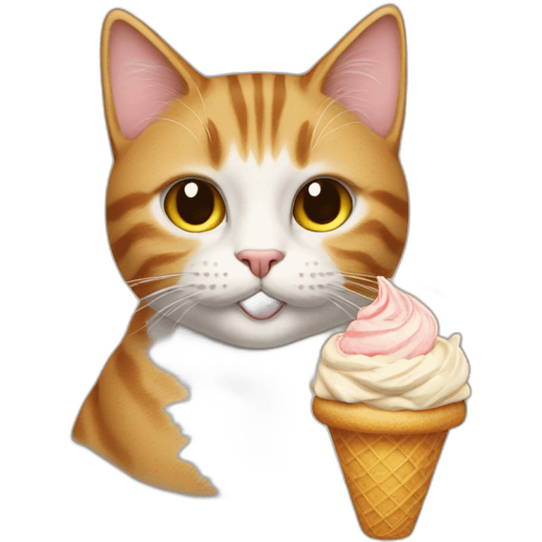 Cat with an icecream emoji