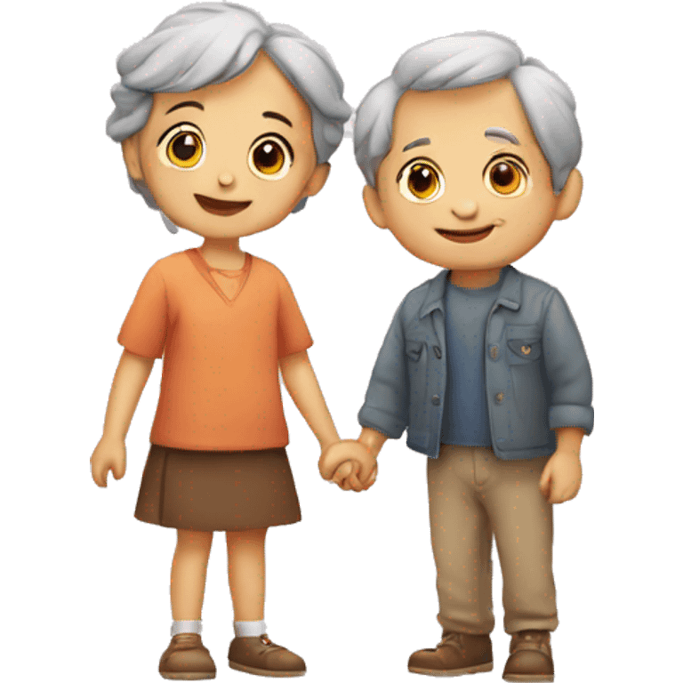 young child and old lovers emoji