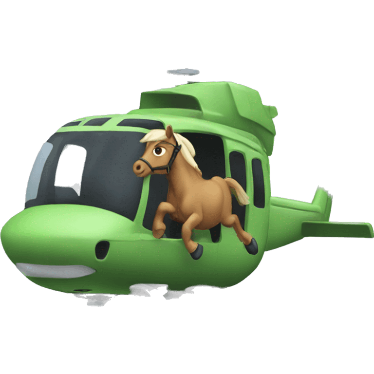 Horse in a helicopter emoji