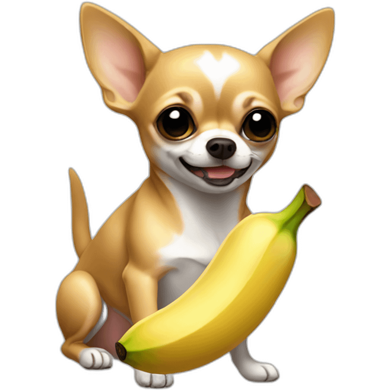 chihuahua eating banana emoji