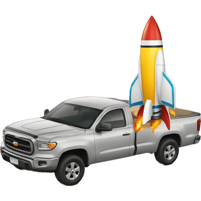 pick up truck and rocket emoji emoji