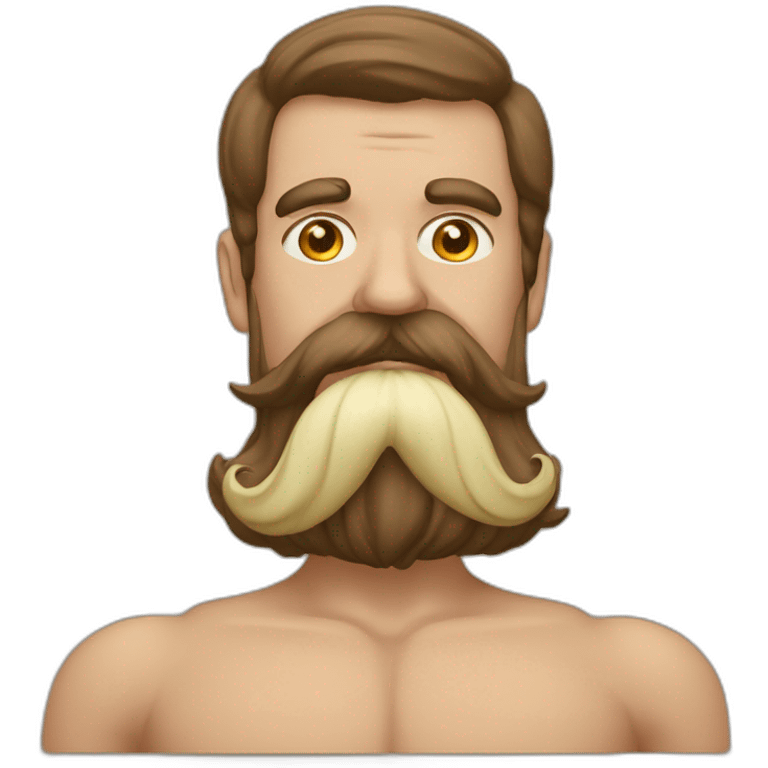 Homem de bigode fazendo exercícios emoji