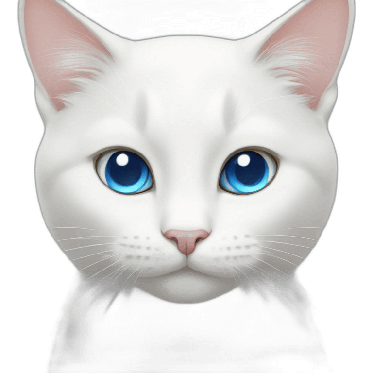 white cat blue eyes emoji