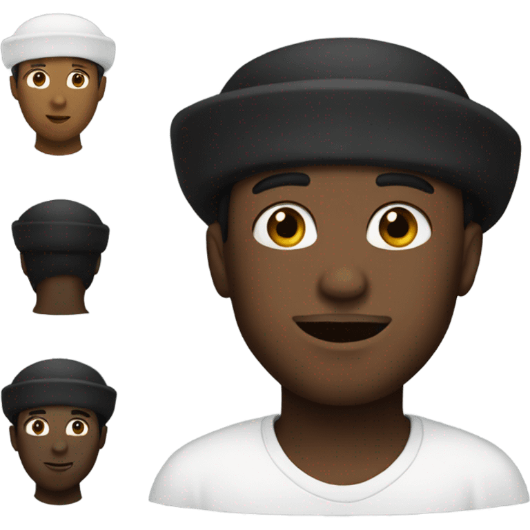 black man with a black bonnet on emoji