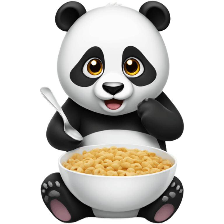 Panda eating cereal emoji