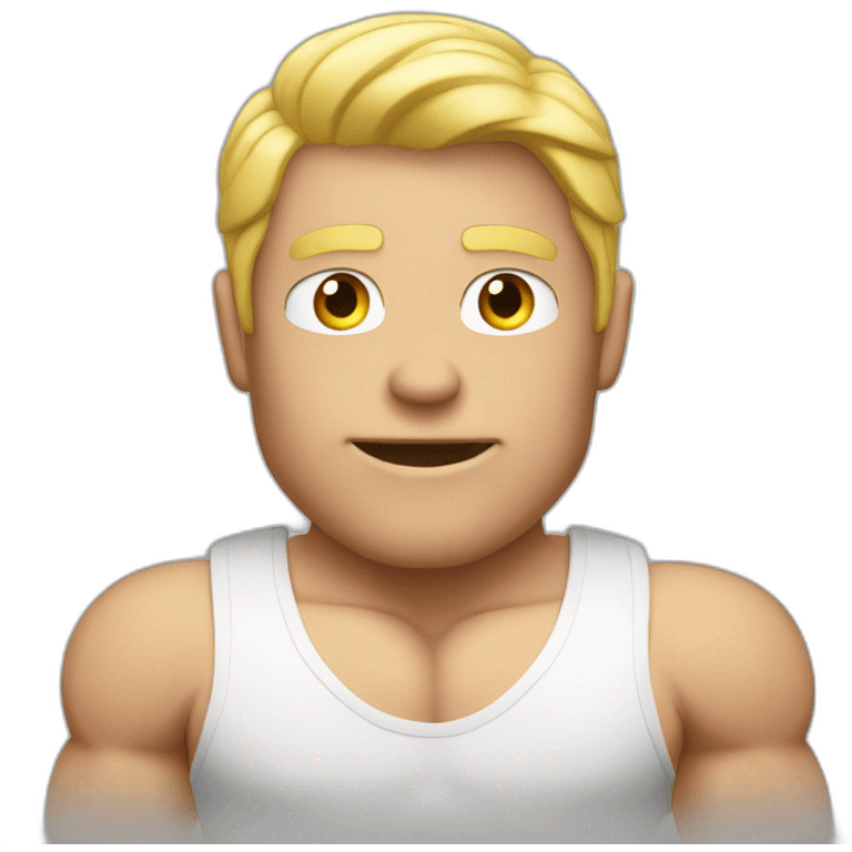 computer blond muscle guy emoji