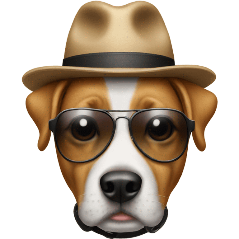 Dog with hat and sunglasses emoji