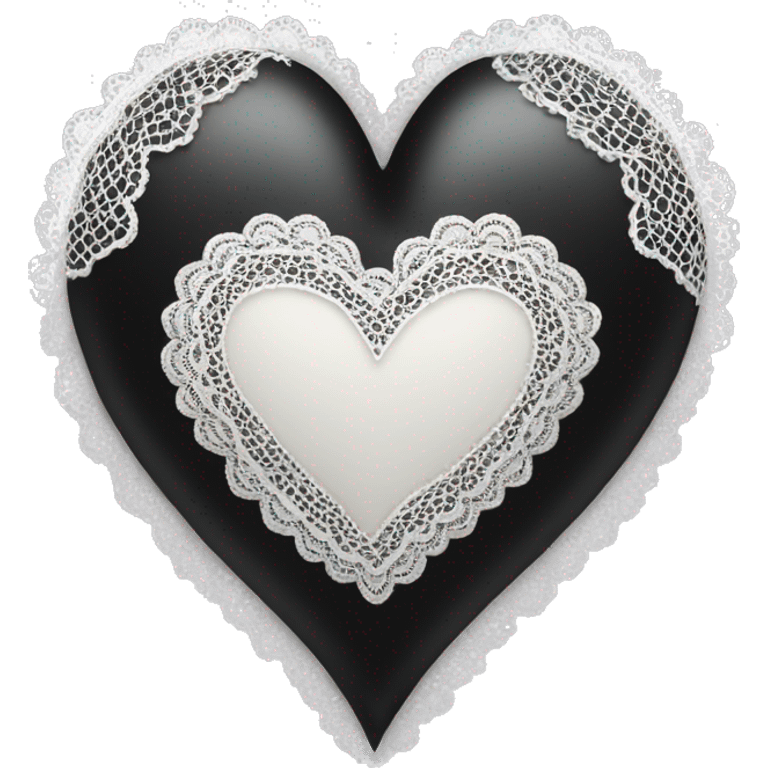 black heart with white lace emoji