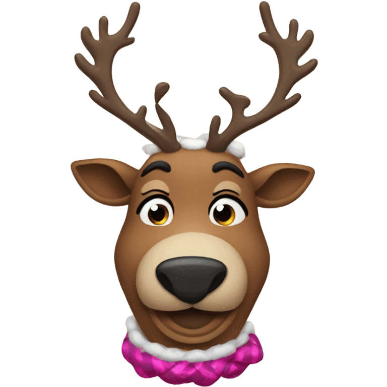 The gayest reindeer in drag emoji