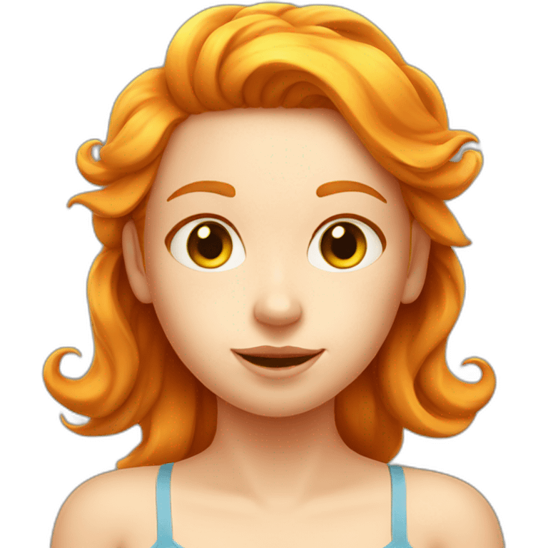 Ginger girl sun bathing  emoji