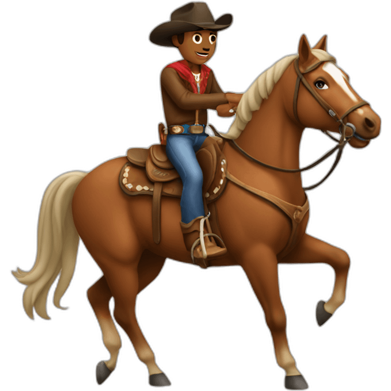 Cowboy riding horse emoji