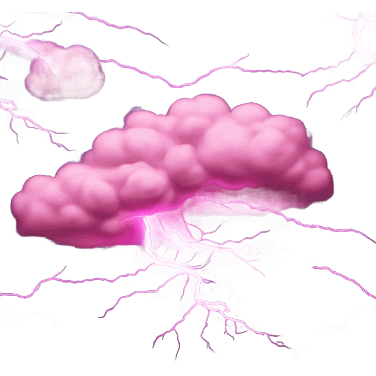 Pink detailed thunderstorm emoji