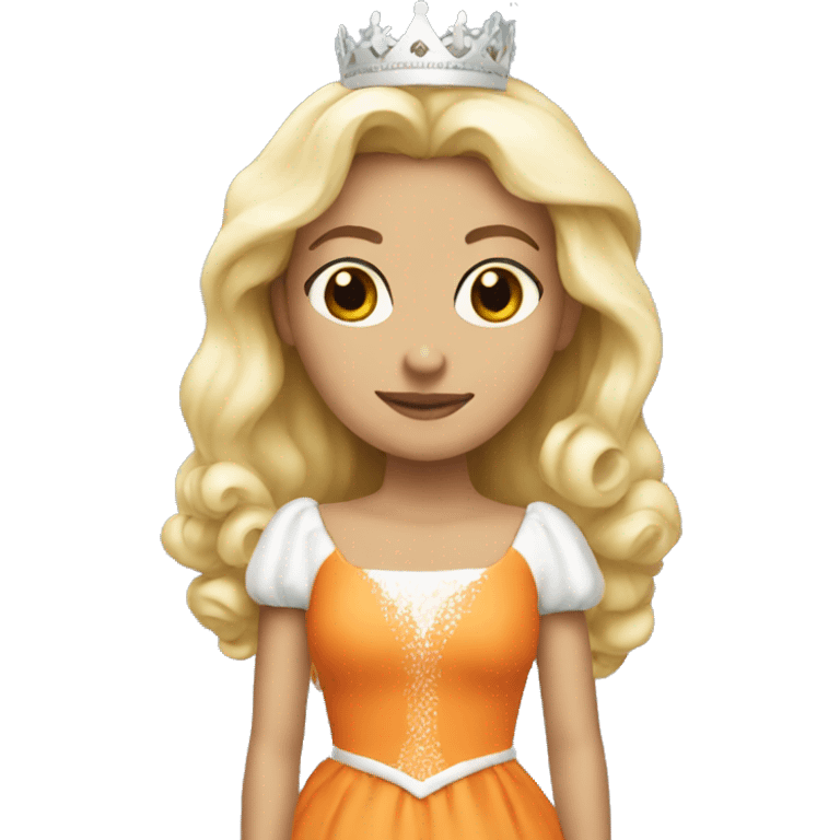 white queen orange dress emoji