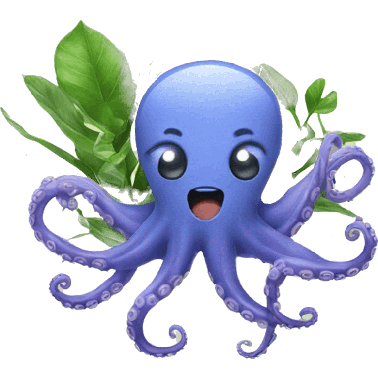 Octopus with house plants emoji