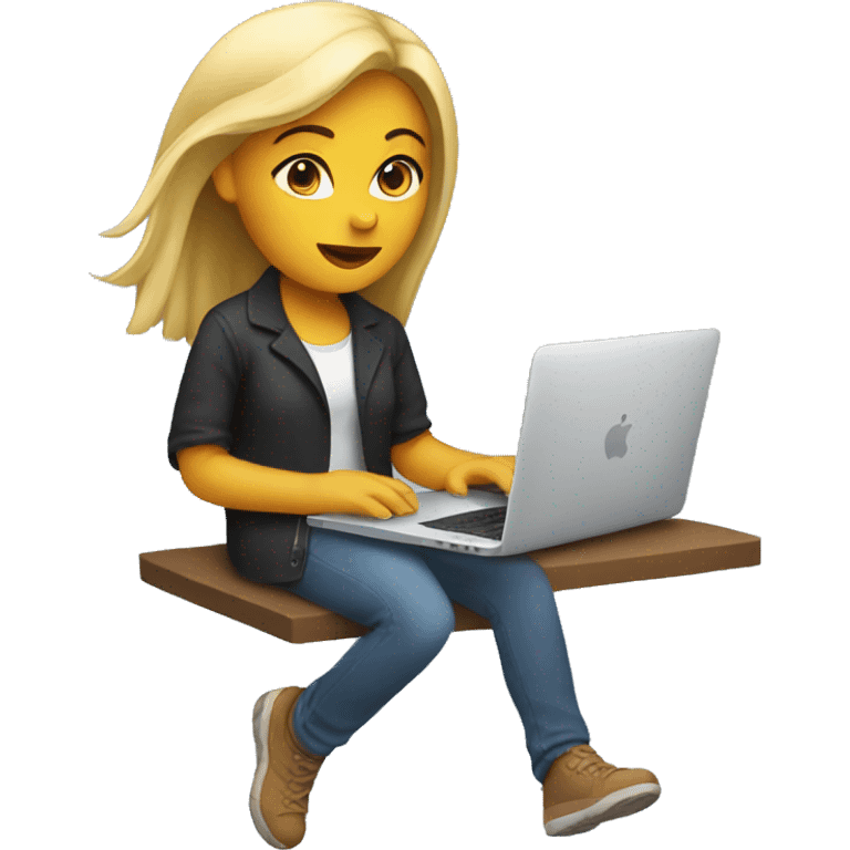 girl with macbook emoji