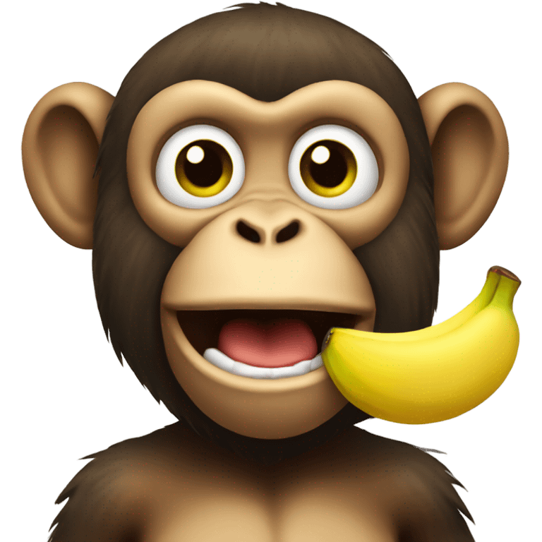 Monkey with banana in mouth  emoji