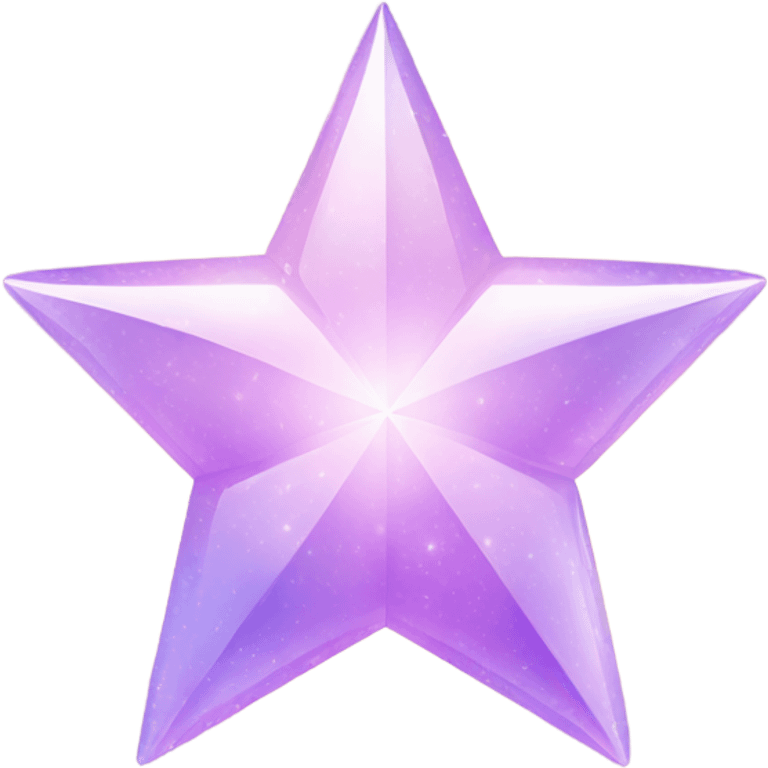 Sparkly glossy Pastel lilac-gradient  four-point star rounded diamond emoji