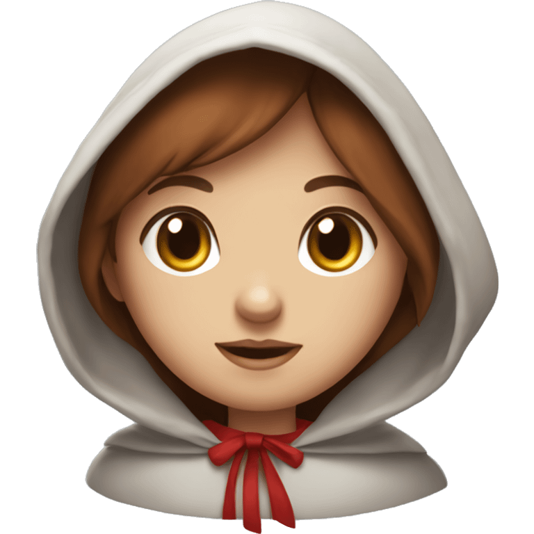 little red riding hood with brown hair amd blue eyes emoji