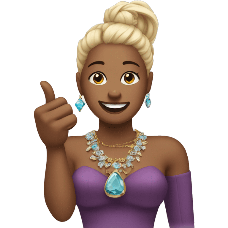 Thumbs up with jewelry and nails emoji