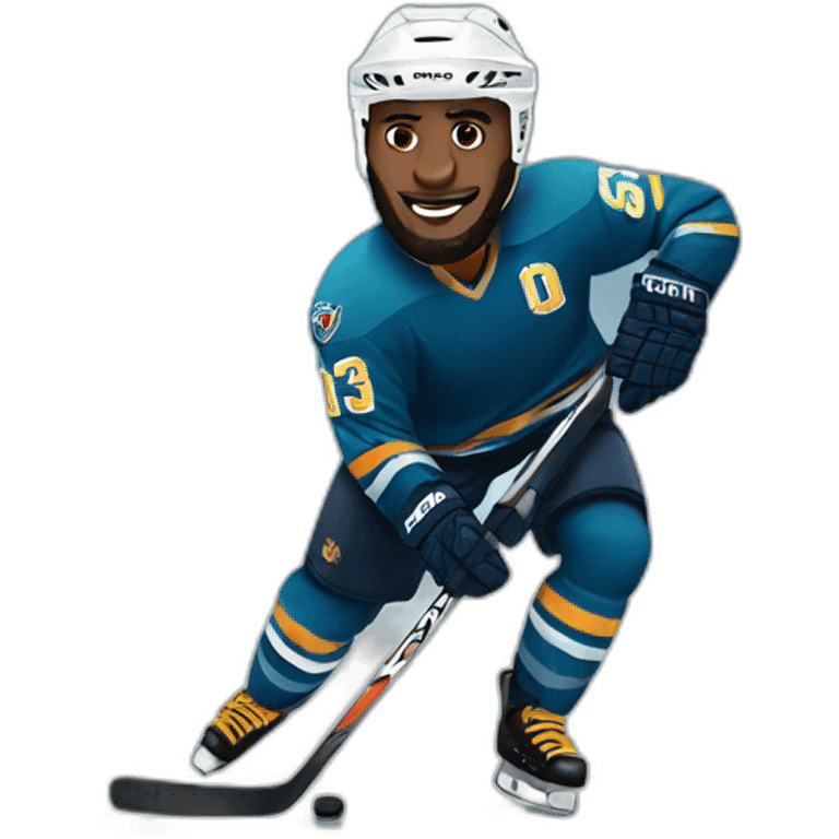 Lebron James playing ice hockey emoji