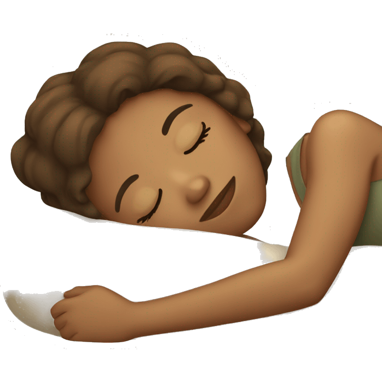 Brown haired girl sleeping emoji