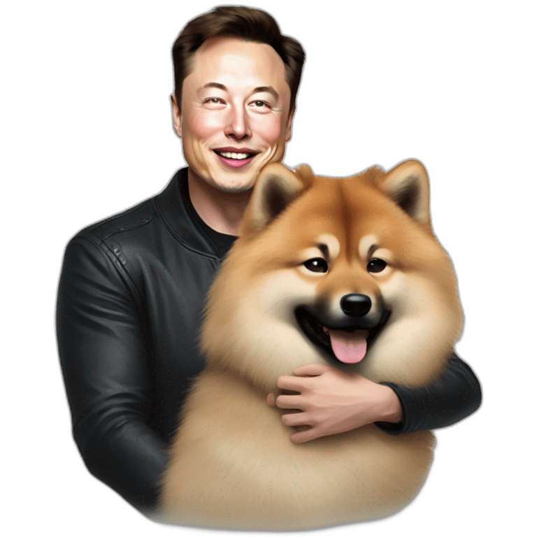 elon musk petting a eurasier emoji