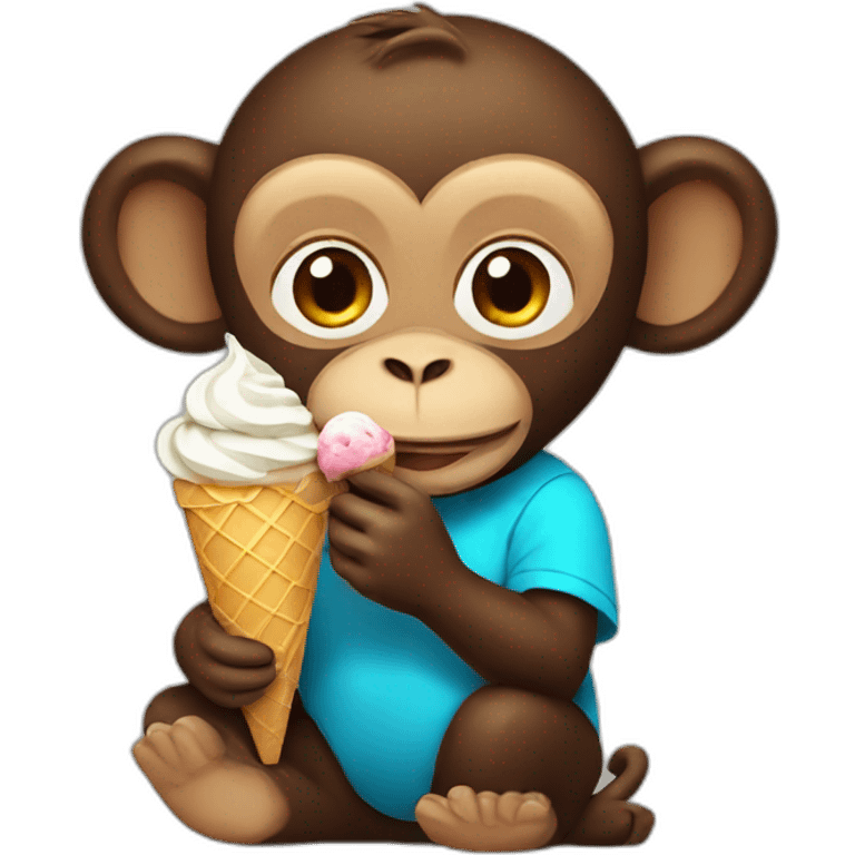 Monkey eating ice cream emoji