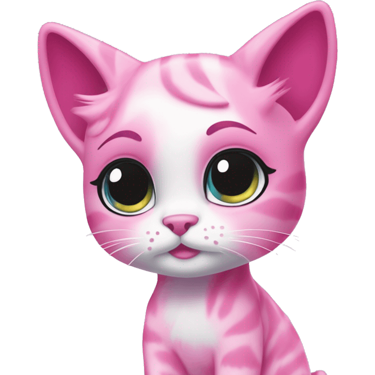 ethereal cute pink cat littlest pet shop lisa frank style emoji