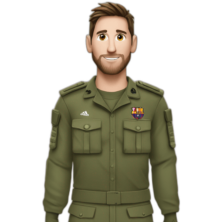 messi vestido como soldado emoji