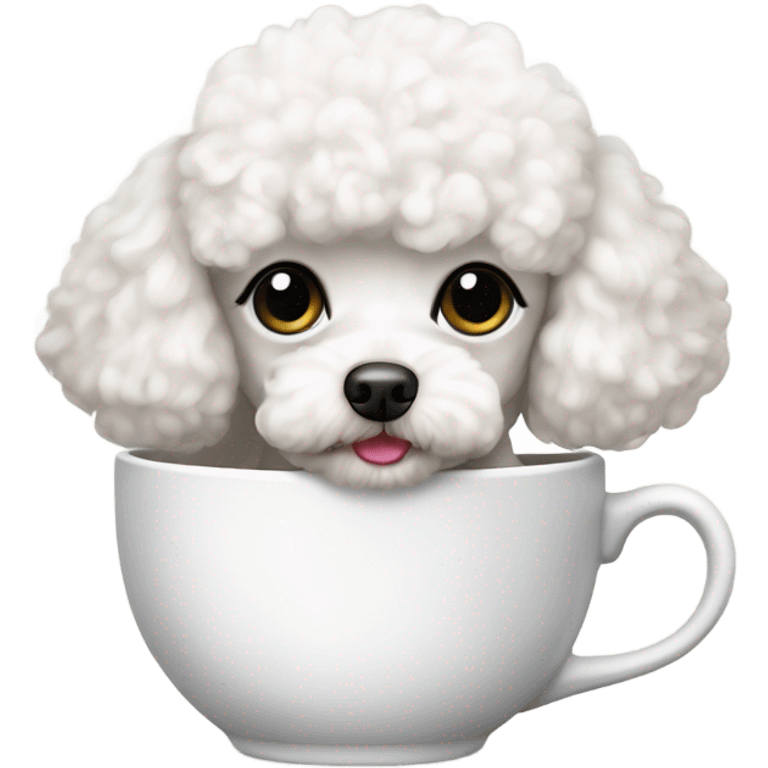 A white teacup poodle emoji