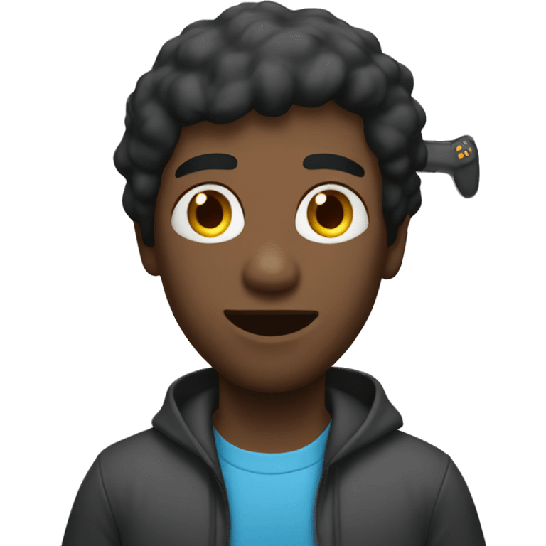 Black haired man playing video games  emoji