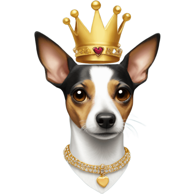 Rat terrier wearing a crown  emoji