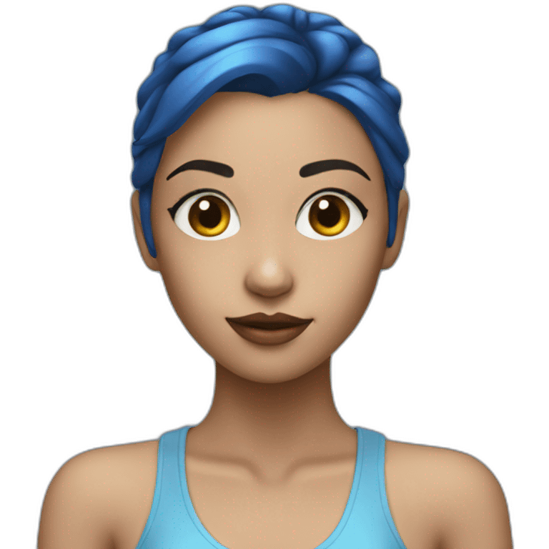 model girl with blue hears emoji