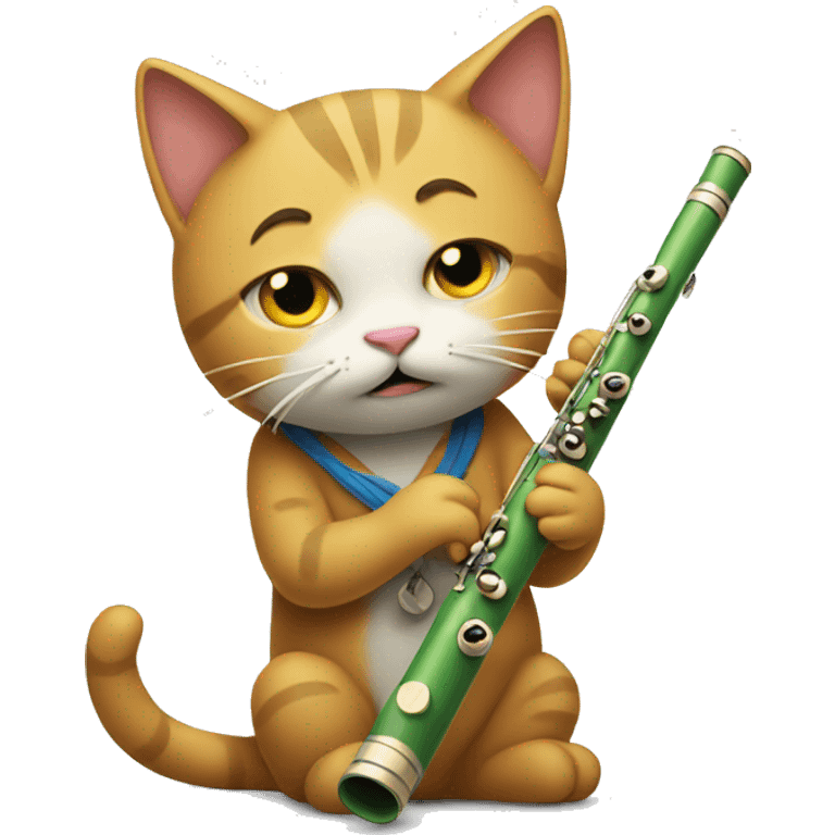 sad cat playing flute emoji