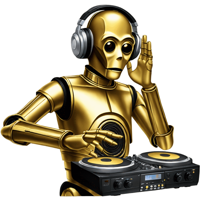 C-3PO playing dj emoji