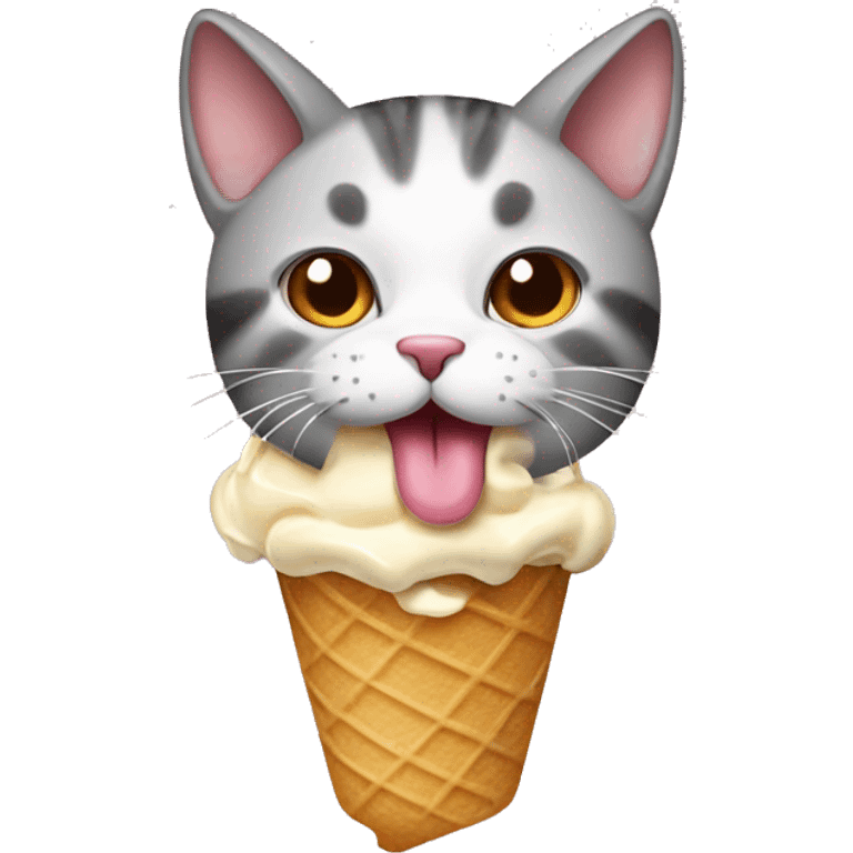 cat eating icecream emoji