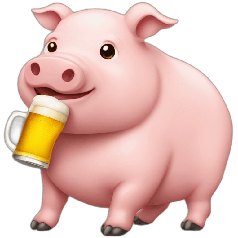 cerdito tomando cerveza emoji