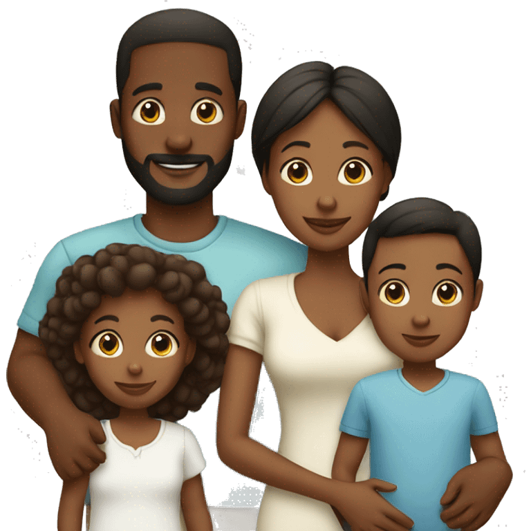 black family 2 parents 2 kids and 1 baby emoji