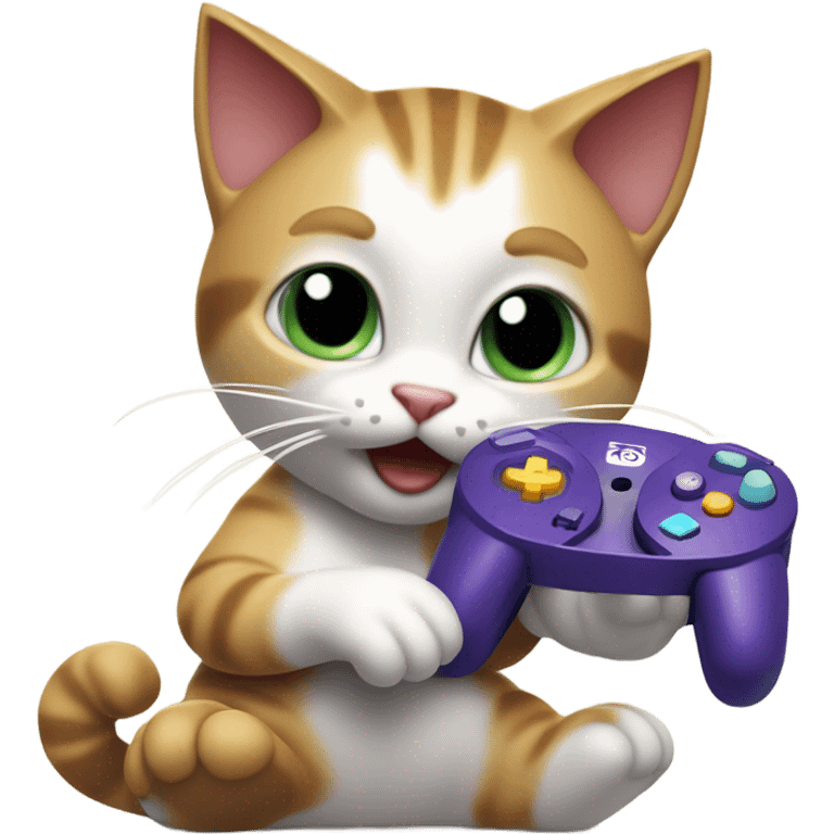 cat playing gamecube emoji