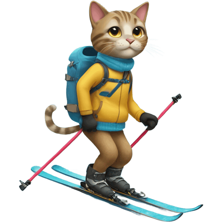 Cat on skis emoji