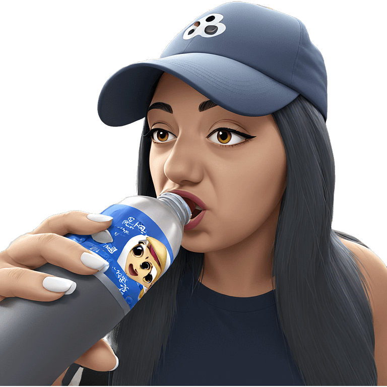 girl drinking from a bottle emoji