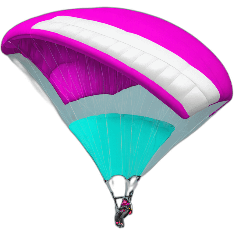 Paraglider cyan white and magenta emoji