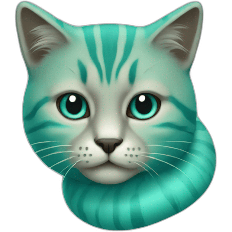 Turquoise cat slipe emoji